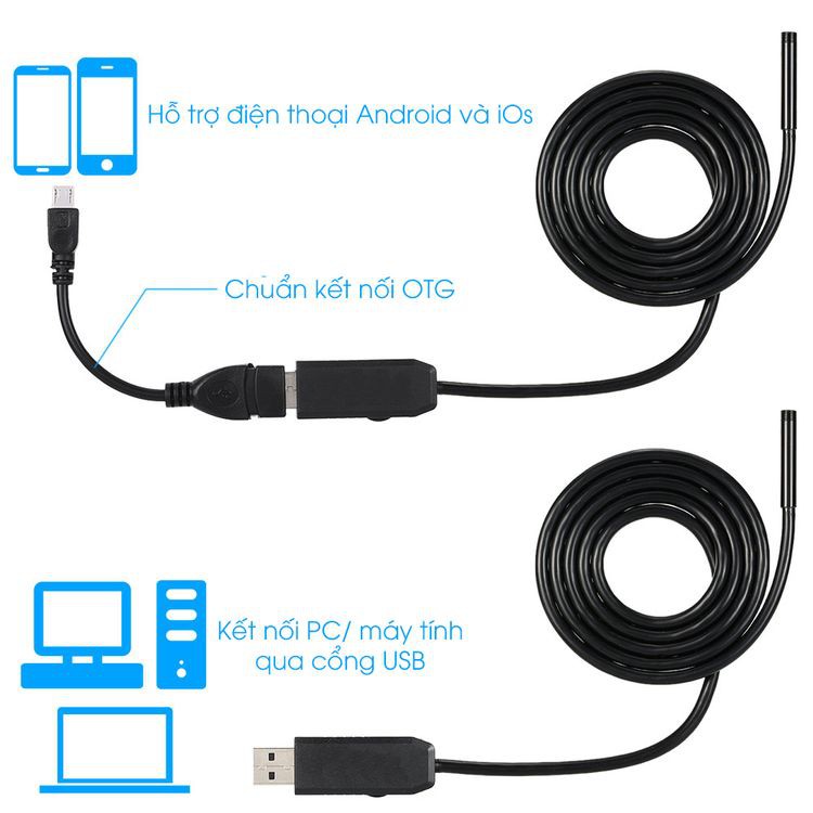 [ Camera Mini ] Camera Nội Soi Chống Nước 3 Trong 1 Cổng Usb 7mm | BigBuy360 - bigbuy360.vn