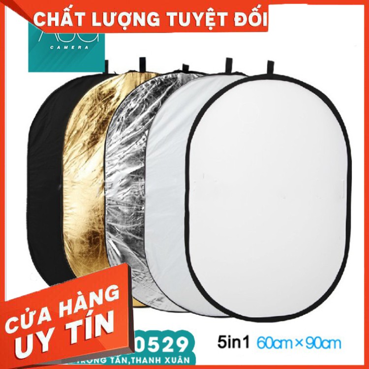 SIÊU RẺ | Tấm hắt sáng, tản sáng 5 trong 1 60x90 - Reflector plate, 5-in-1 diffuser - AUG Camera Hà Nội