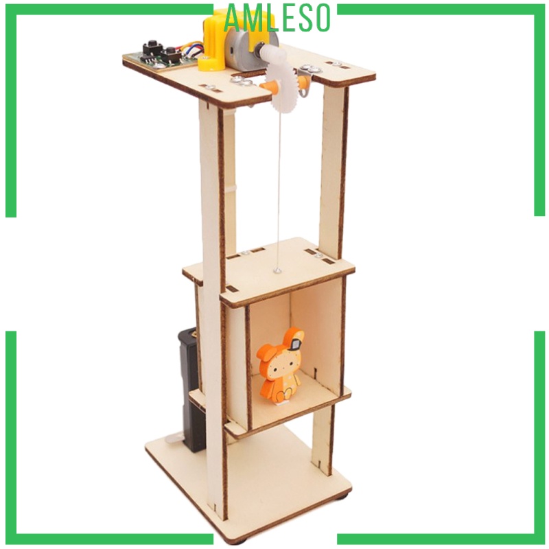 [AMLESO]DIY Electric Lift Kids Educational Toy Elevator Model Science Toys