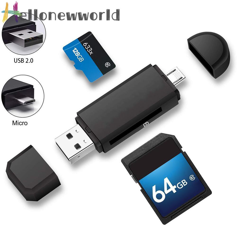 Đầu Đọc Thẻ Nhớ Micro Usb + Usb Otg 2.0 Cho Pc / Android