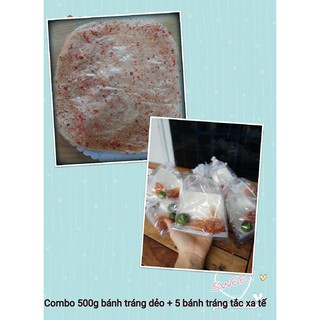 Combo 500g Bánh Tráng Dẻo Cay + 5 Bịch Bánh Tráng Tắc Tây Ninh