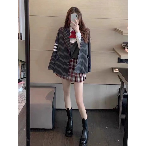 Áo blazer kẻ hot hit Taobao