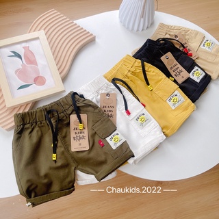 Quần lửng Kaki DENIM mặt cười túi hộp 4 màu cực đẹp bé trai bé gái Namkidshop (V611)
