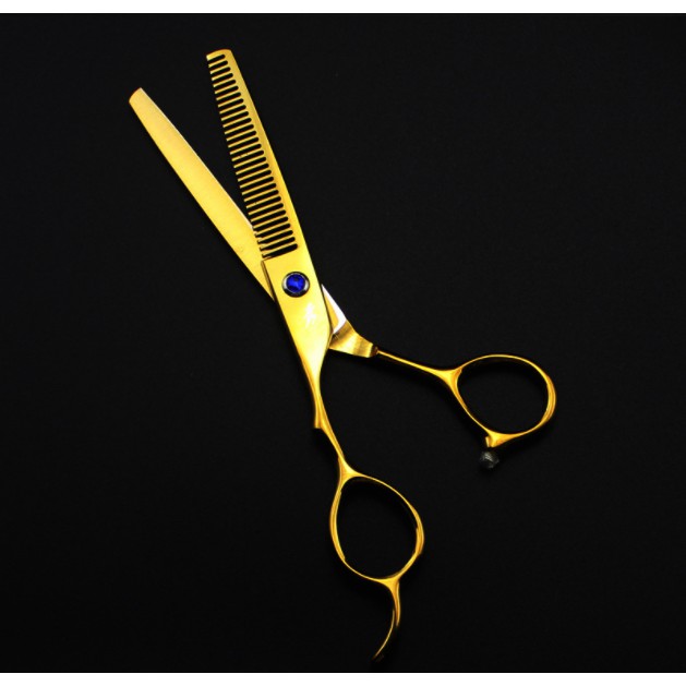 Bộ kéo cắt tóc tay trái Freelander vàng (Mua cặp tặng bao da, chỉnh kéo, lược toni guy)
