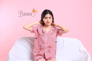 [SALE] Pijama sooc Thái thô thêu hoa