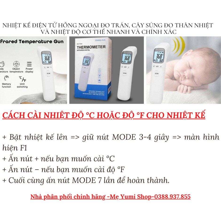 [Đổi Mới-Tặng Pin] Nhiệt Kế Điện Tử Hồng Ngoại Infrare-Đo Cơ Thể, Nước,Sữa,Phòng...(