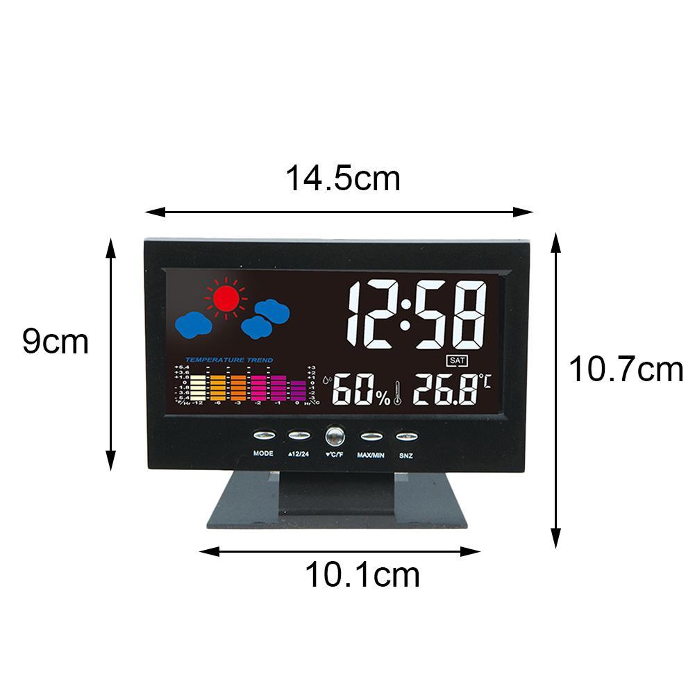 Đồng Hồ Báo Thức Có Màn Hình Lcd Hiển Thị Nhiệt Độ Và Độ Ẩm Z2j3