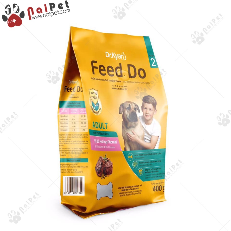 Thức Ăn Hạt Khô Cho Chó Nhỏ và Chó Trưởng Thành Vị Bò Nướng Pho Mai Feed Do Dr.Kyan 400g