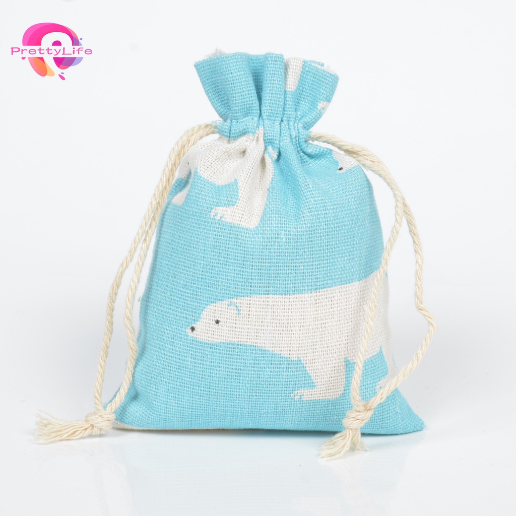 Túi Đựng Trang Sức Bằng Cotton Lanh In Họa Tiết Hoạt Hình Dễ Thương