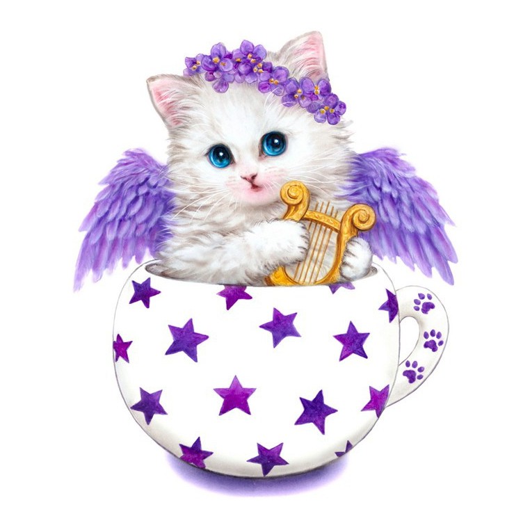 Bộ làm tranh thủ công đính đá hình chú mèo 5D | BigBuy360 - bigbuy360.vn