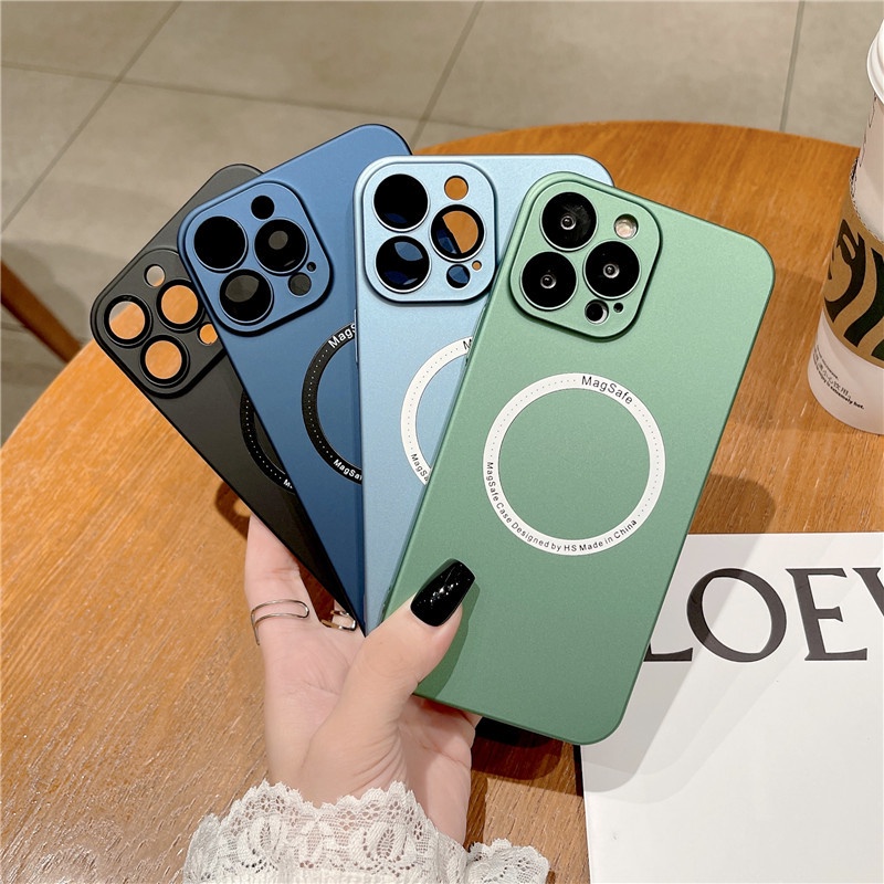 Ultra Ốp Điện Thoại Mềm Nhám Siêu Mỏng Có Nắp Lens Từ Tính Cho iPhone 13 13Pro 13Promax 12 Pro Max 12Pro 12