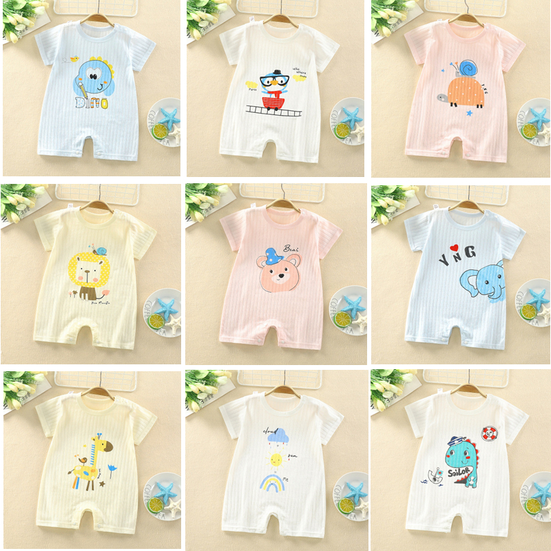 Áo Liền Quần Cotton Mỏng In Hoạt Hình Thời Trang Mùa Hè 2020 Cho Bé 3-18 Tháng Tuổi