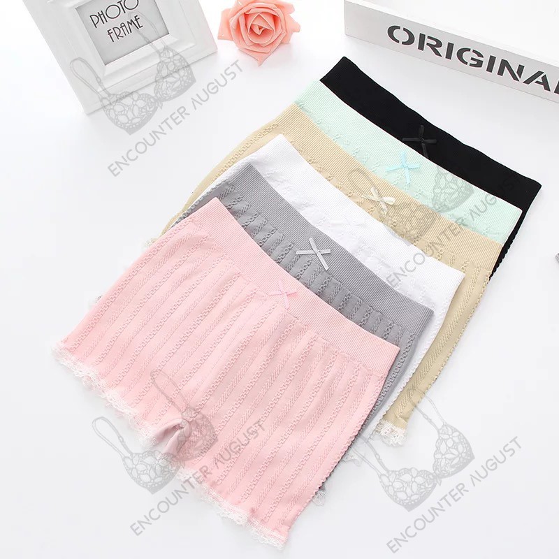 Quần Lót Boxer Vải Cotton Họa Tiết Hoa Anh Đào Dễ Thương Cho Nữ D001