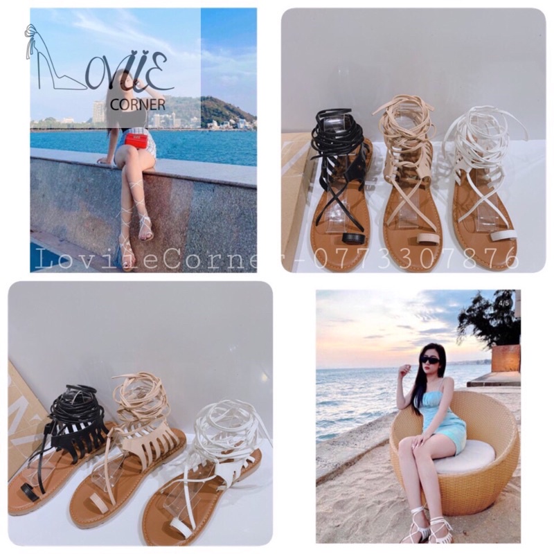 GIÀY SANDAL NỮ LOVIICORNER QUAI KẸP - SANDAL CHIẾN BINH QUAI MẢNH ĐI BIỂN THỜI TRANG S211102 S210515