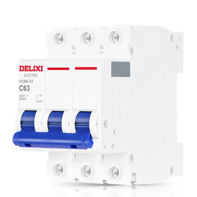 Delixi nhỏ ngắt mạch mở DZ47 nâng cấp 3P63A nhà ngắn mạch quá tải bảo vệ công tắc không khí