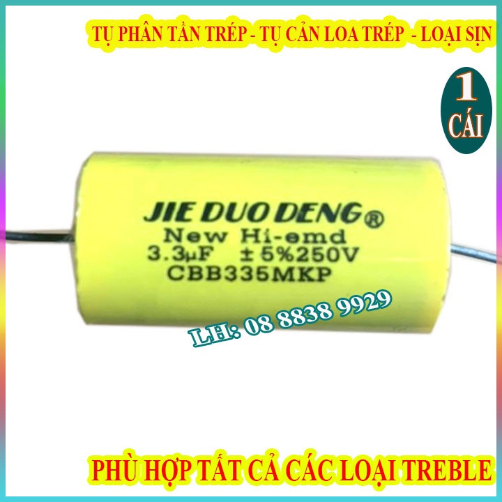 1 TỤ PHÂN TẦN 3,3MF 250V VÀNG - TỤ CHỐNG CHÁY TRÉP - TỤ CẢN LOA TREBLE - GIÁ 1 CHIẾC