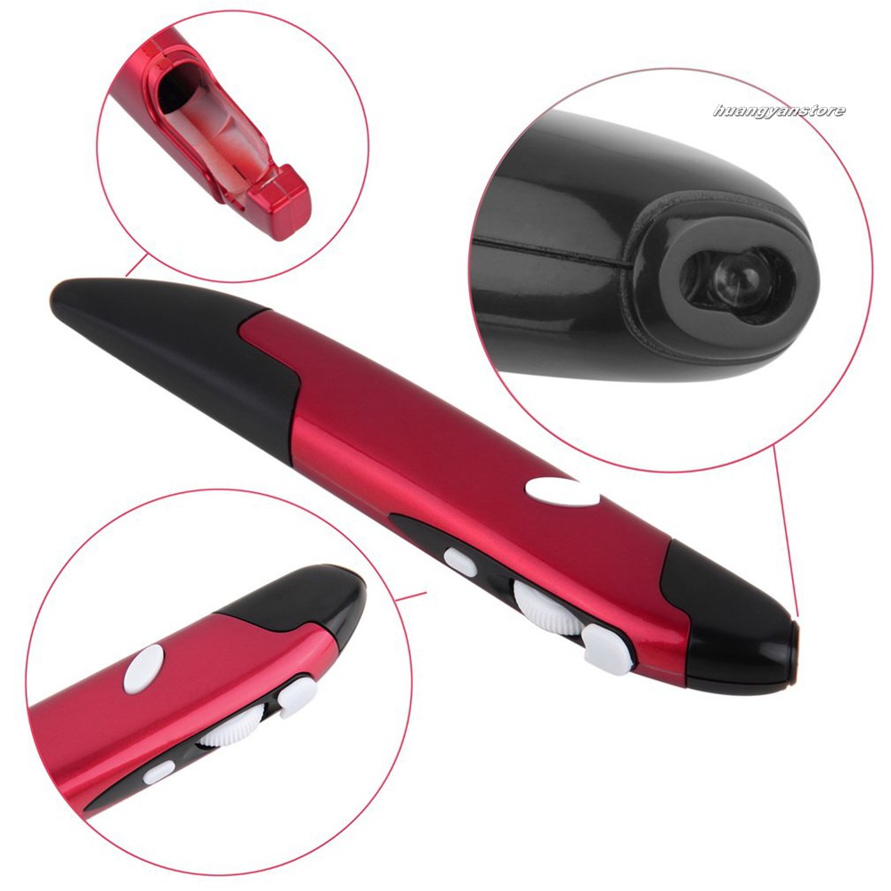 Chuột Không Dây Mini 2.4ghz 500 / 1000dpi Hình Cây Bút Độc Đáo Cho Pc