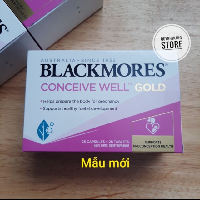 Viên uống tăng khả năng thu thai / Bổ Trứng Úc Blackmores Conceive Well Gold