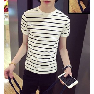 Áo thun nam body kẻ ngang vải dày mịn
