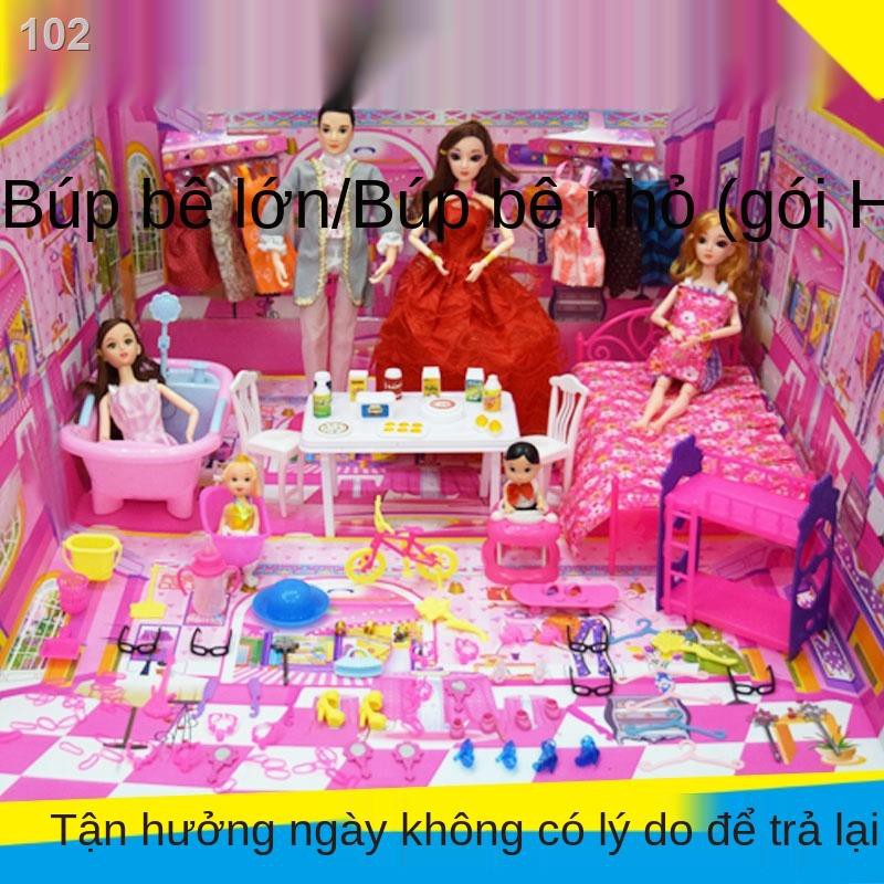 Bộ quà tặng búp bê Barbie hộp biệt thự lâu đài cô gái trong ngôi biệt thự