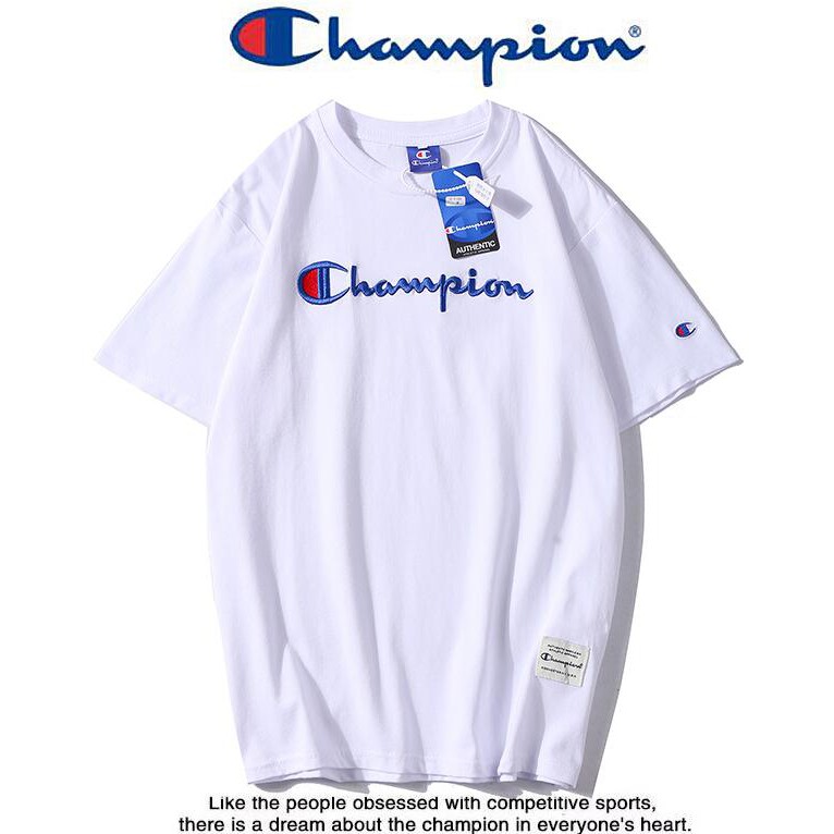 Áo thun ngắn tay in chữ Champion thời trang cho cả nam và nữ