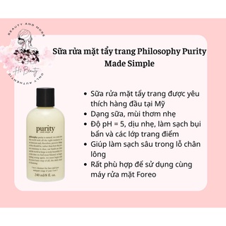 Sữa rửa mặt Philosophy Purity