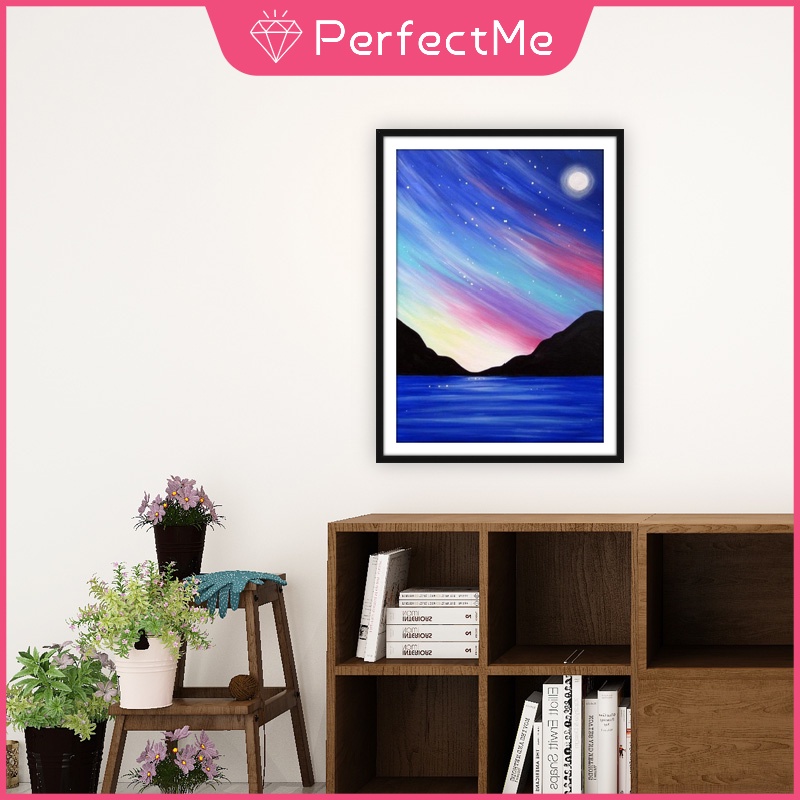 Bộ tranh đính đá 5D họa tiết bầu trời đêm độc đáo kích thước 30x40cm DIY dùng trang trí nhà cửa