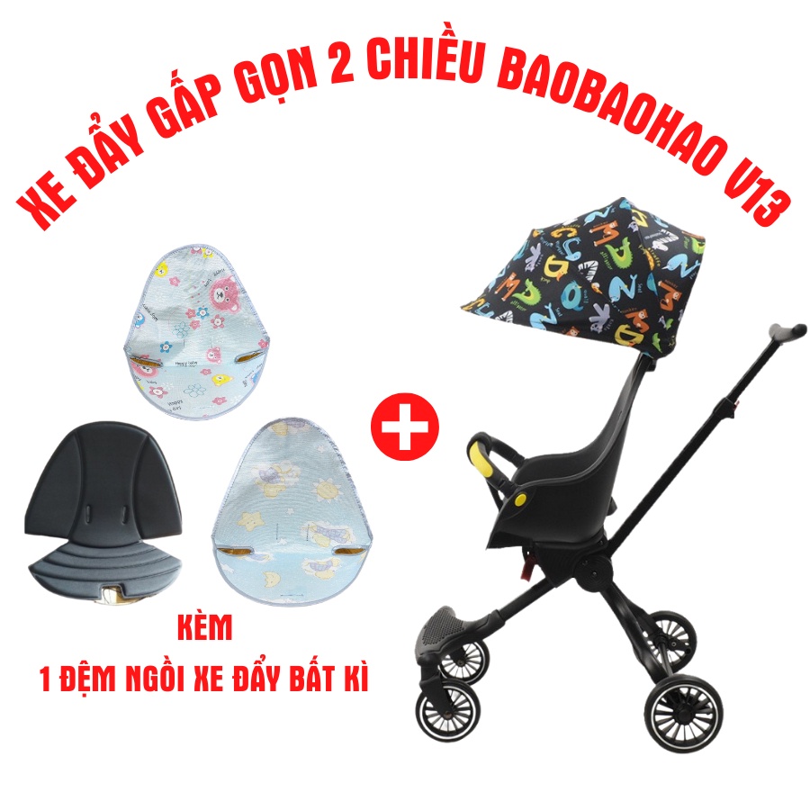 Xe đẩy gấp gọn cho bé ngả ngồi 2 chế độ Baobaohao V13