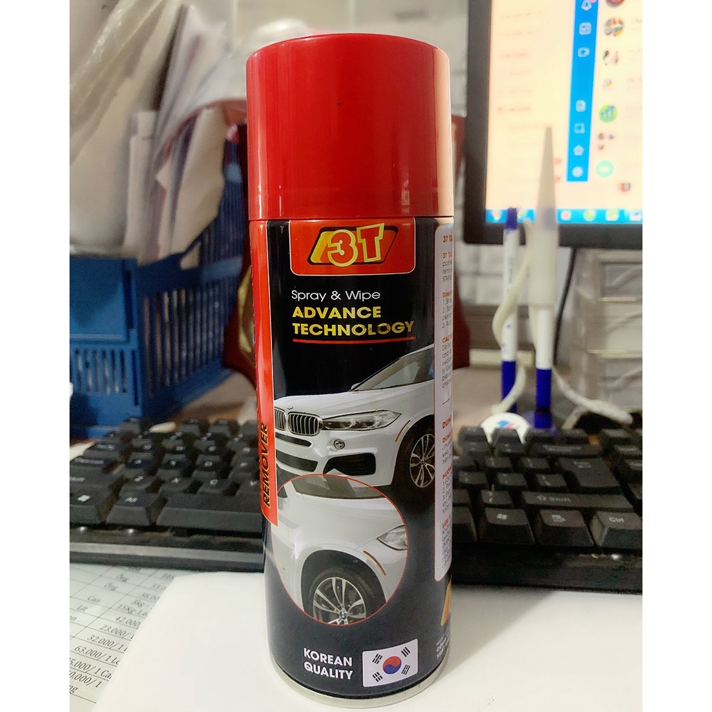 Bình xịt tẩy keo 3T, tẩy nhựa đường, băng dính trên bề mặt nội thất và ngoại thất ô tô. Chính hãng nhập khẩu Hàn Quốc.