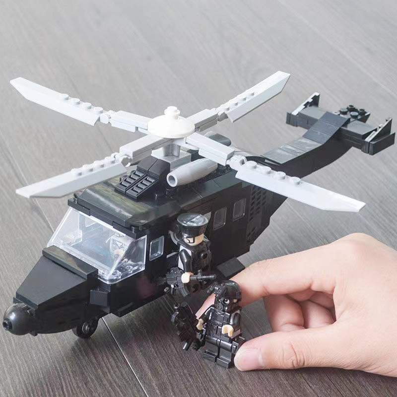 Máy bay trực thăng khối xây dựng 6 trong 1 Swat Tương thích với Máy bay trực thăng Lego Máy bay quân sự Lắp ráp mô hình Câu đố Cậu bé Đồ chơi Quà tặng trẻ em