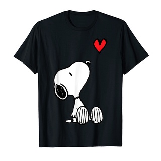Áo Thun 100% Cotton Unisex HTFashion in hình Peanuts Heart Sitting Snoopy-8938