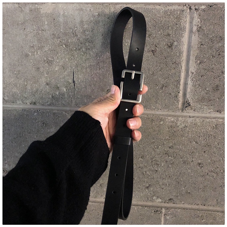 Thắt Lưng Da PU Màu Đen Phong Cách hip hop Cổ Điển Thời Trang Cho Nam Và Nữ