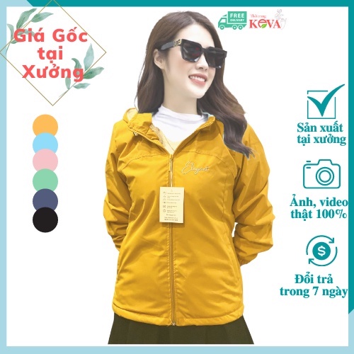 Áo Khoác Nữ Mùa Đông Lót Lông Có Mũ Đẹp Hàn Quốc Bigsize Có Dây Kéo Vải Gió Tráng Bạc Chống Nước Hot 2021, Keva