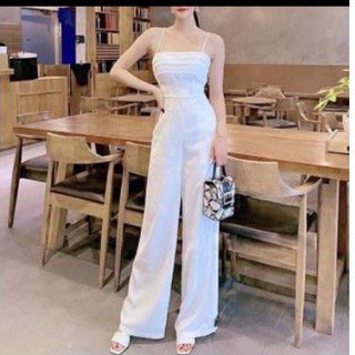( kèm clip + ảnh thật ) Jumpsuit ống suông cúp ngực ( hoặc 2 dây tùy khách chọn )