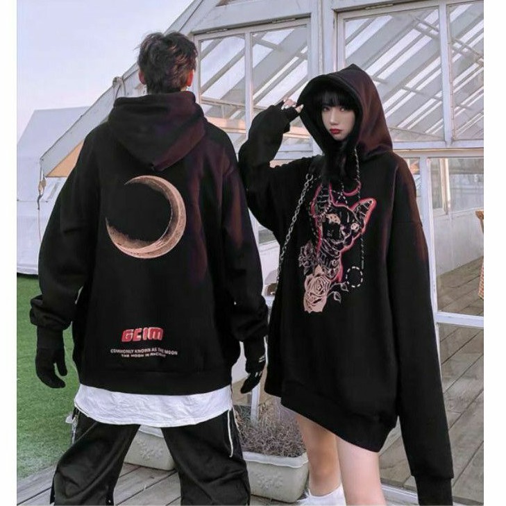 [ Hoodie Unisex- Cực Chất ] Áo khoác hoodie Unisex Mèo Đỏ Mặt Trăng form rộng hottrend 2021 | BigBuy360 - bigbuy360.vn