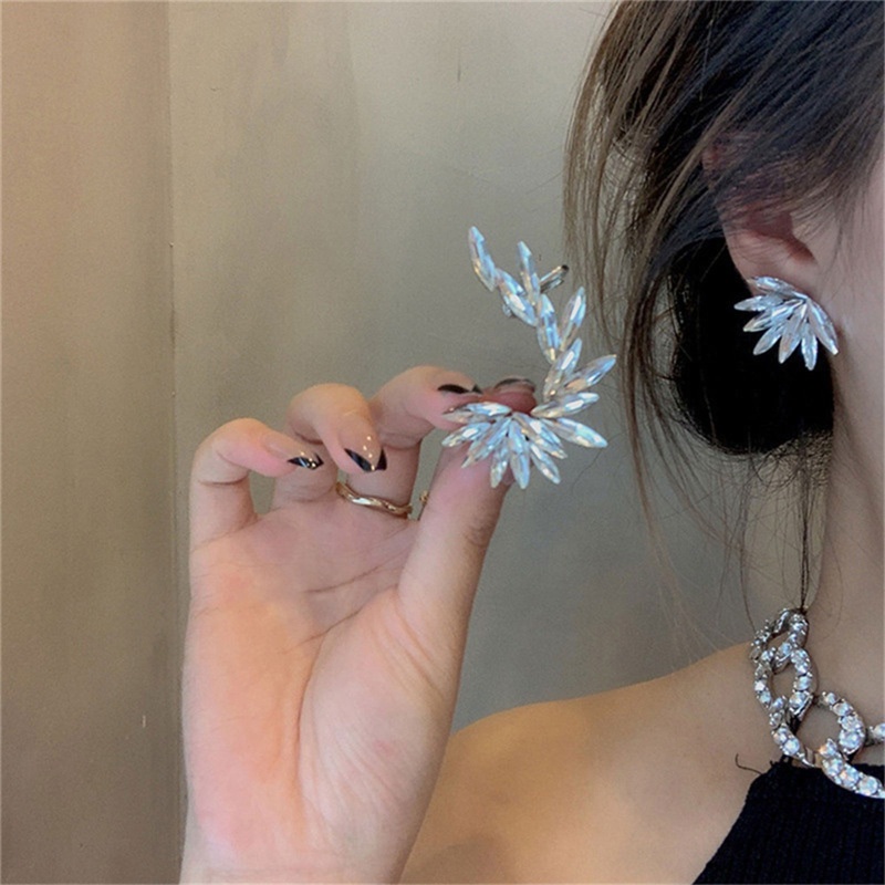 Khuyên Vành Tai Hình Cánh Thiên Thần Đính Đá Thời Trang Cho Nữ