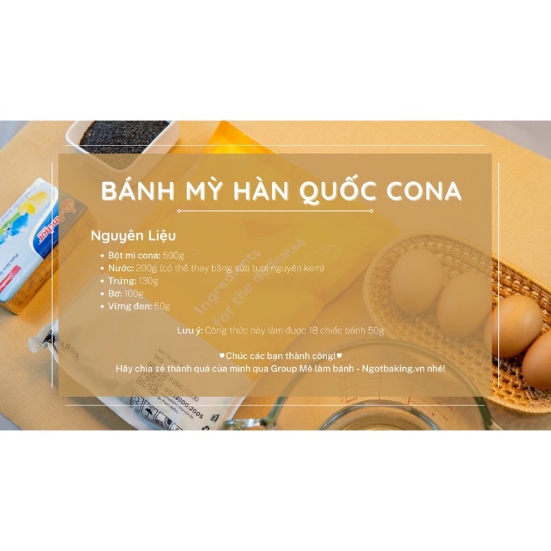 Bột làm bánh mỳ Cona Farina Hàn Quốc trộn sẵn