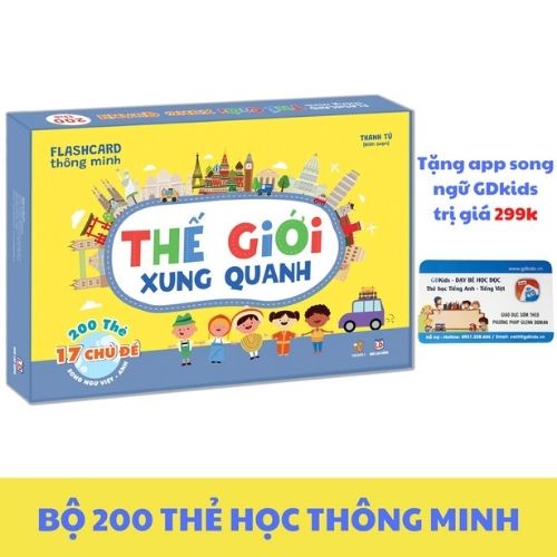 Thẻ học thông minh cho bé bộ 200 flashcard thế giới xung quanh 17 chủ đề đồ chơi giáo dục cho trẻ sơ sinh đến 6 tuổi