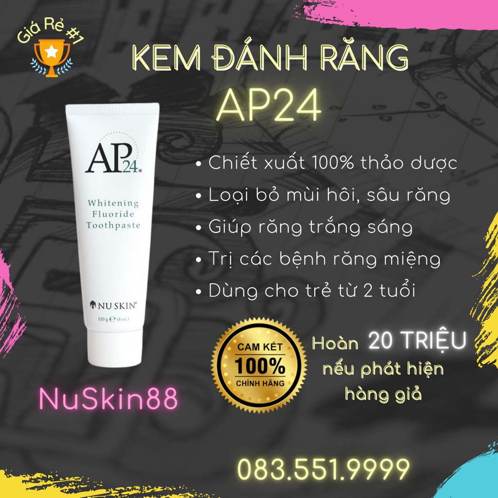 [ CHÍNH HÃNG 100% ] [INBOX NHẬN GIÁ SỈ] Kem đánh răng AP24 có tem Việt NuSkin 88