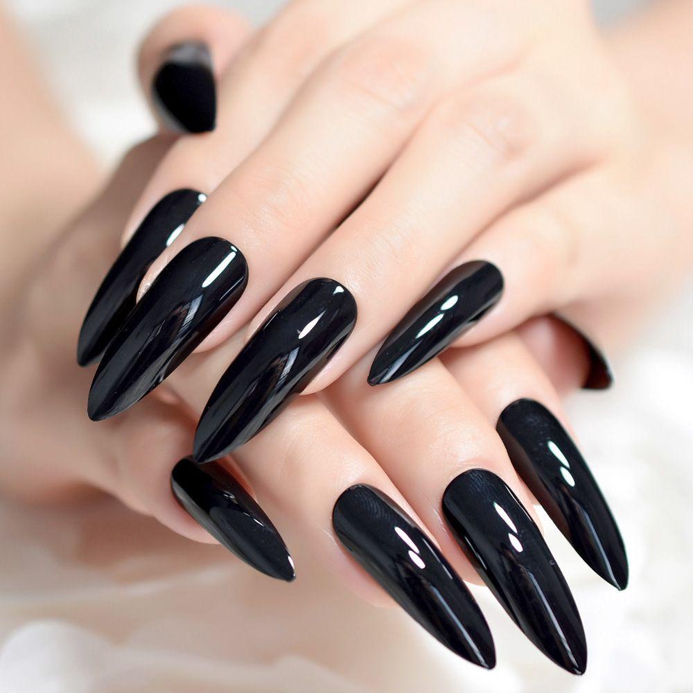 Bộ Móng Tay Giả Chất Liệu Acrylic Siêu Dài Che Phủ Toàn Diện