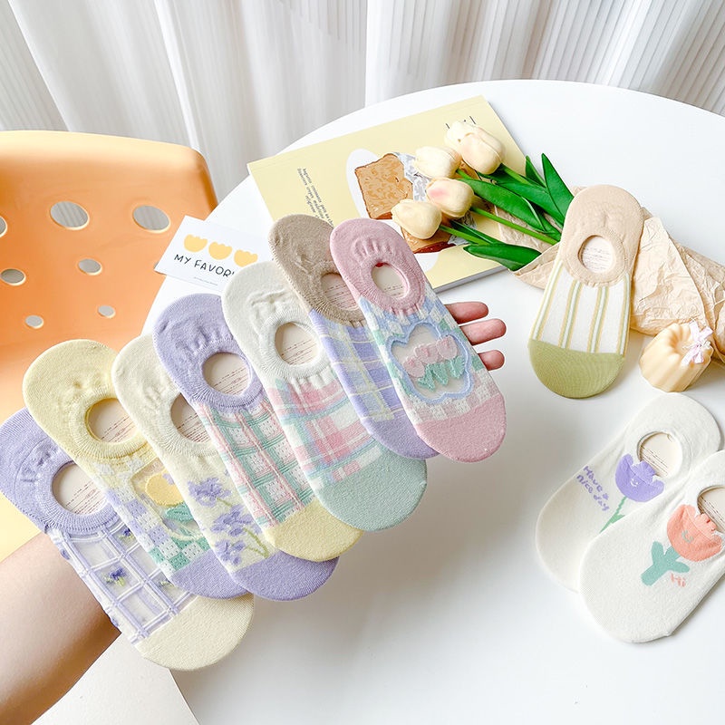 Vớ Thuyền Mỏng Mùa Hè Miệng Nông Thấp Hợp Thời Trang Không Rơi Dễ Phối Đồ Phong Cách Mới Cho Nữ