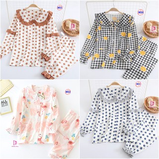 Pijama Bầu Sau Sinh (Vải Xô nhật) Mặc hè cực mát M51