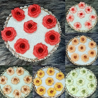 Hoa hồng fan - Hoa bột đính móng HH04
