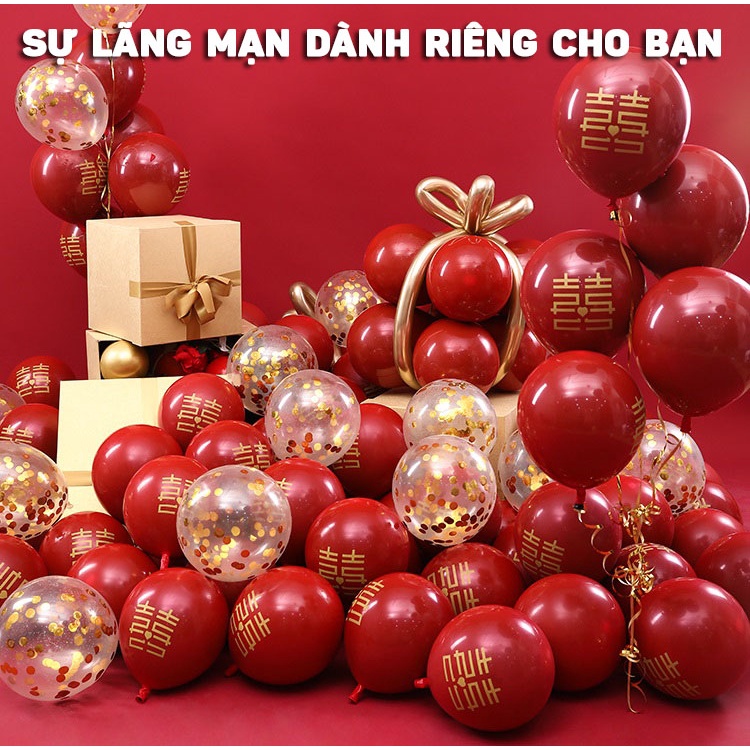 Set 10 Bóng Bay 2 Lớp Mạ Crom Siêu Nhũ Trang Trí Phòng Cưới, Sinh Nhật