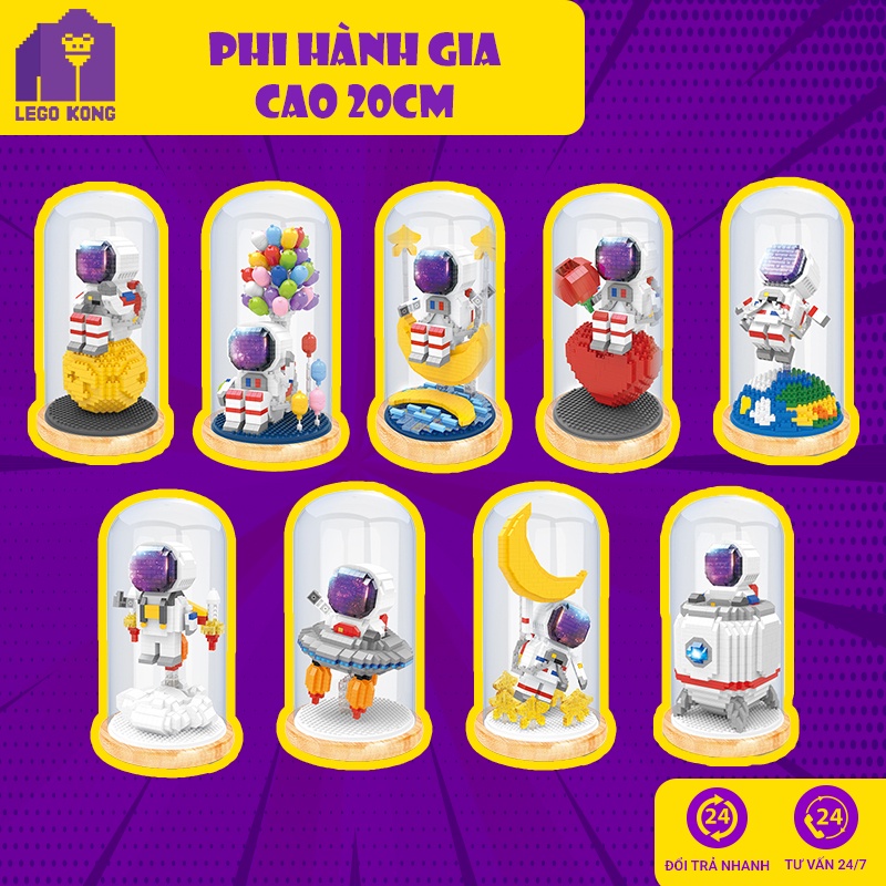 Đồ chơi lắp ráp mô hình Lego Phi Hành Gia vũ trụ lồng kính xếp hình 3d block Wise hawk cho bé lắp ghép astronaut