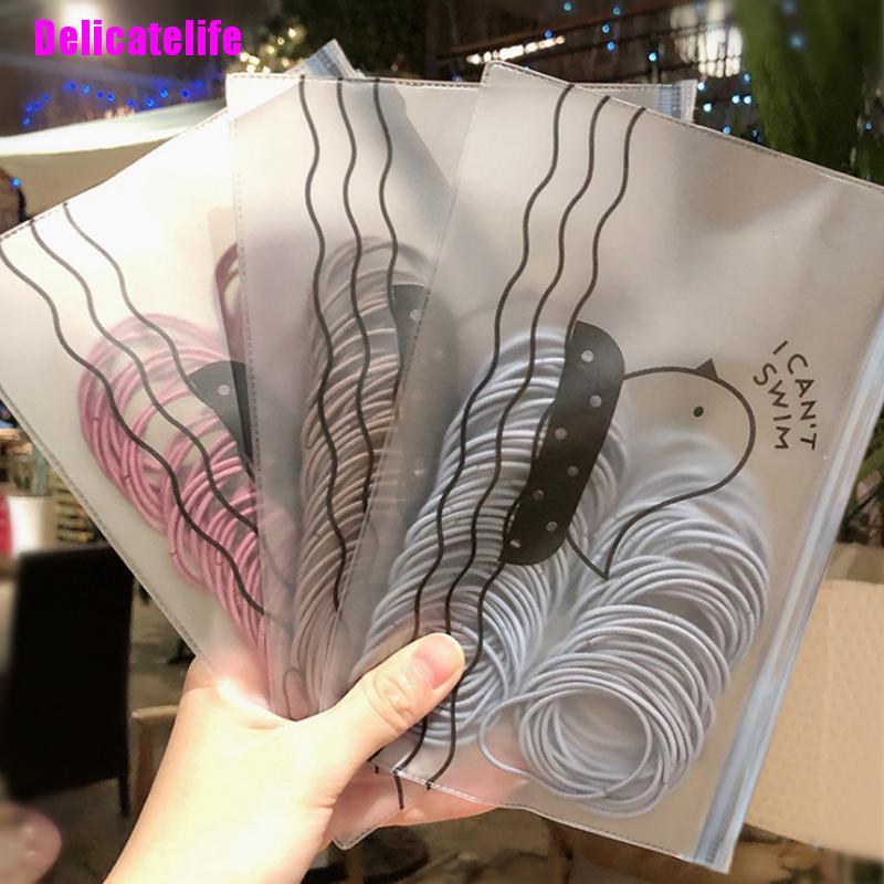 Set 50 dây thun buộc tóc co giãn phong cách thời trang dành cho nữ