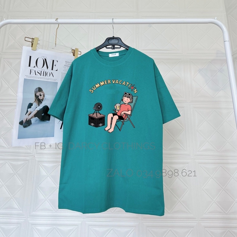áo thun 3158 Summer vacation ✨ FREESHIP ✨ áo thun cotton tay lơ