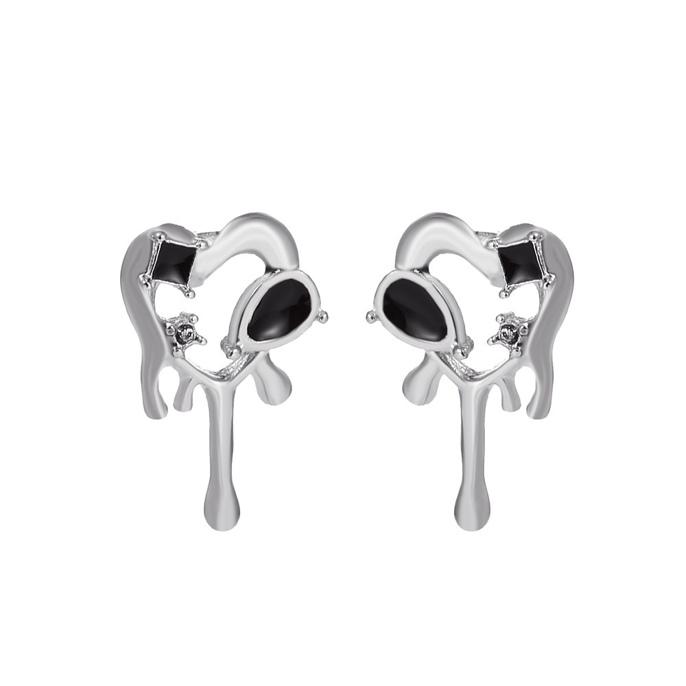 Bông tai mạ bạc 925 hình trái tim thời trang phong cách Hàn Quốc cho nữ