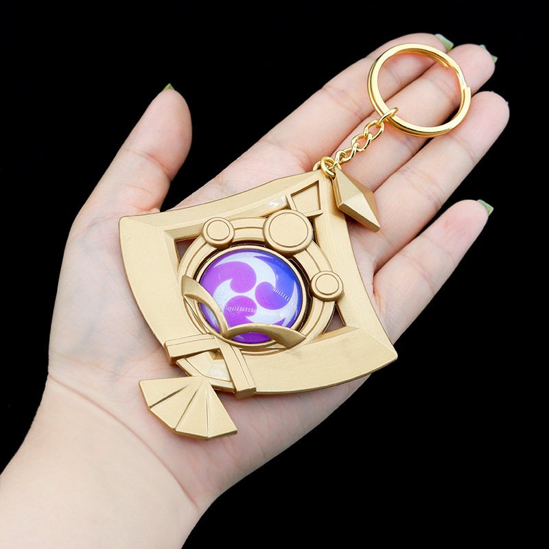 Móc khóa kim loại Vision Yae Miko, mặt nạ Xiao, Tartaglia game Genshin Impact độc đáo