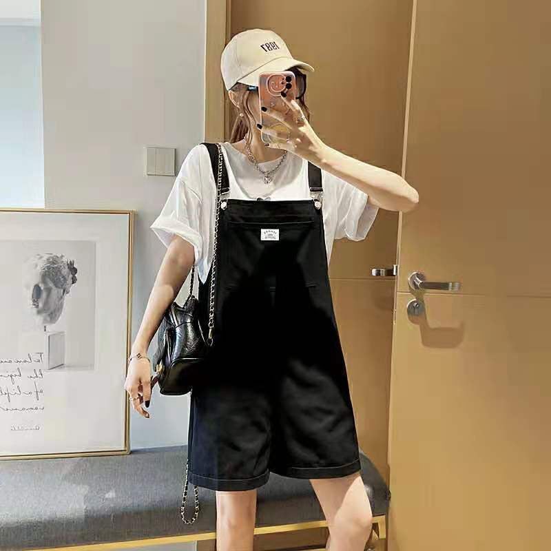 (ORDER) Quần yếm short ulzzang ống rộng chất denim thời trang xinh xắn mùa hè ulzzang đen và tím